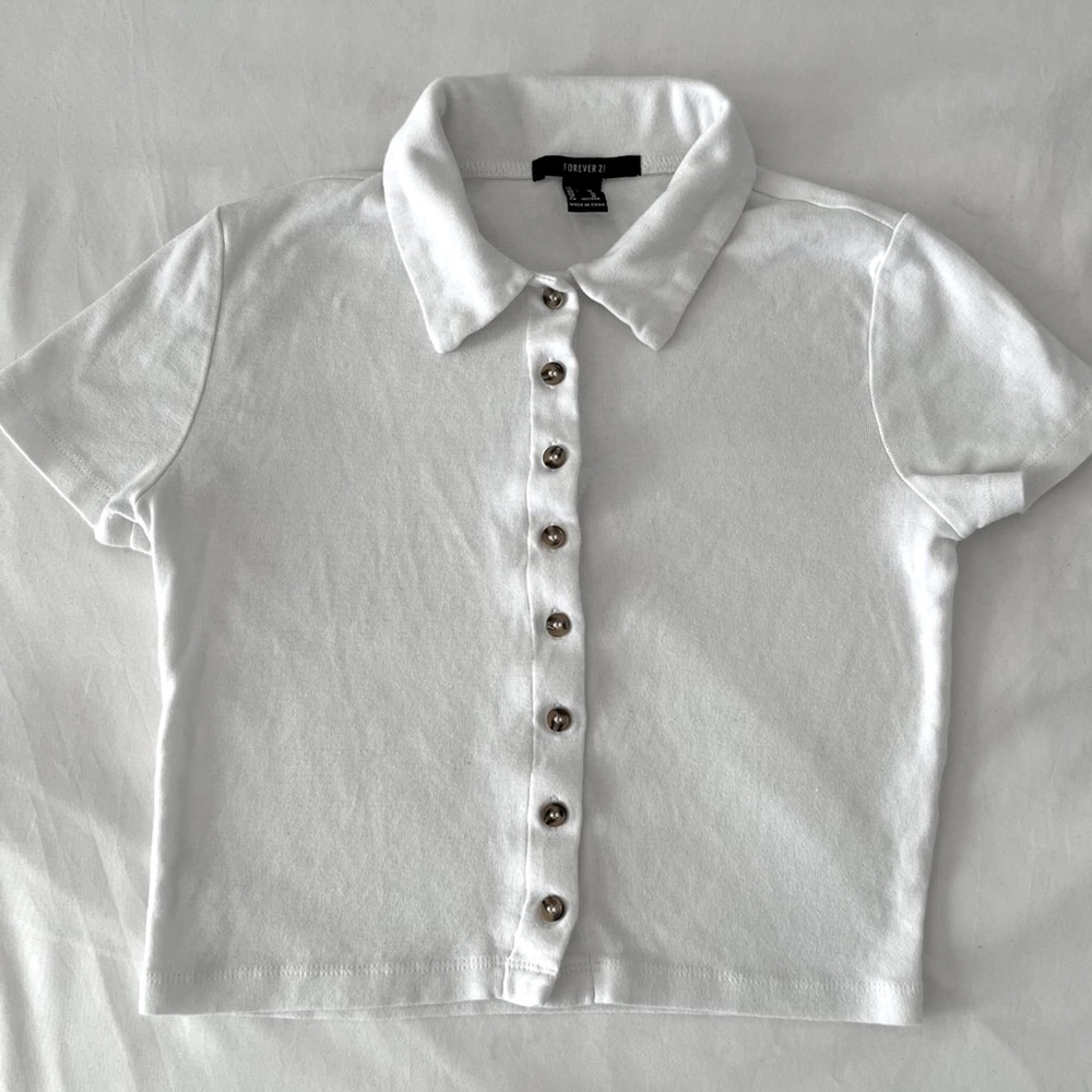White Button-up Top